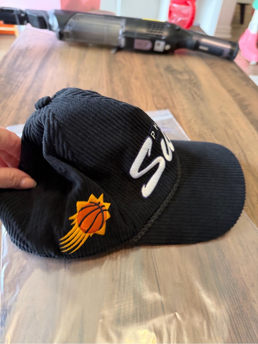 '47 Black Corduroy Baseball Cap Phoenix Suns embroidered Green Undervisor NeW - Picture 3 of 15